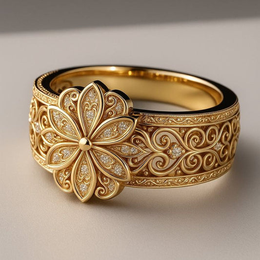 Gold Floral Ring
