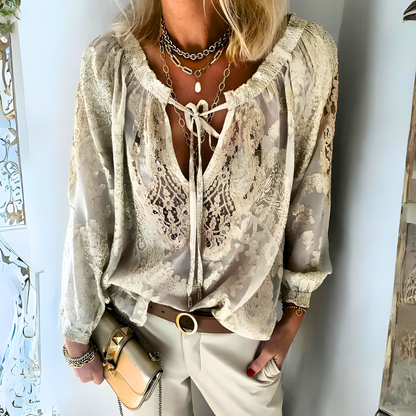 KS | Crocheted boho blouse for women