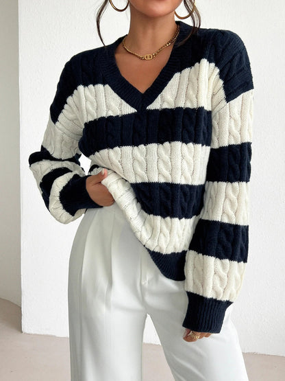 LD Gestreepte gebreide trui