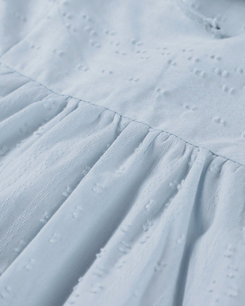 LD | A-lijn mini jurk met V-hals, 3/4 mouwen en zakken