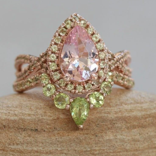 Blush Pear Blossom Halo Ring