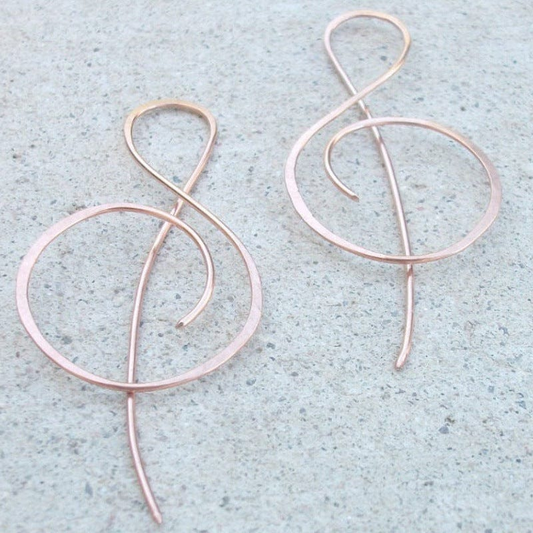 Rose Gold Clef Earrings