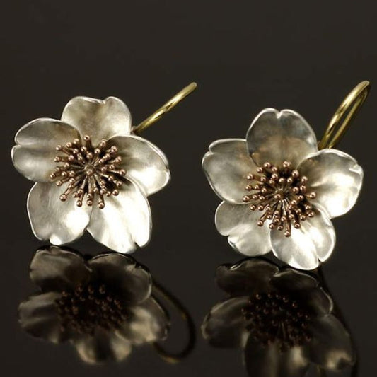 Silver & Gold Blossom Earrings
