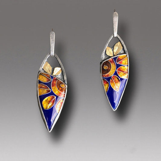 Sunflower Acrylic Silver Earrings