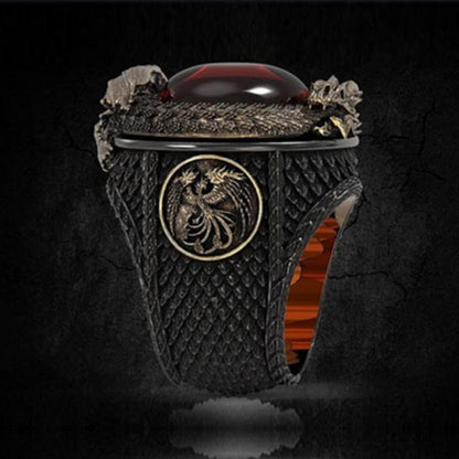 Elegant Crimson Dragon Ring