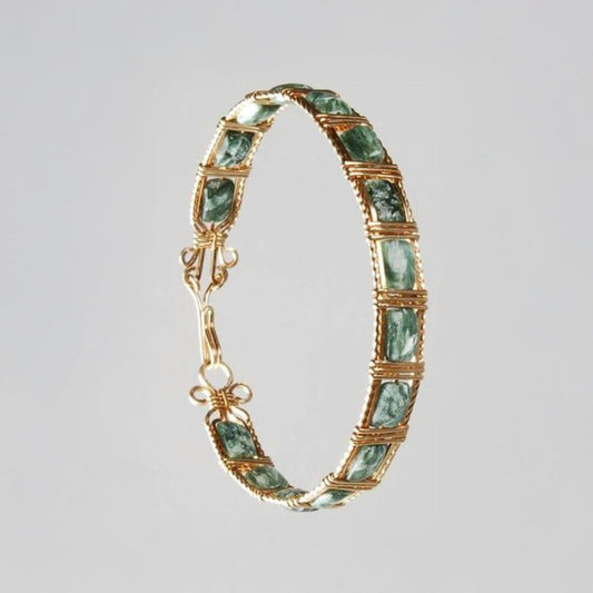 Emerald Wire Wrapped Bracelet