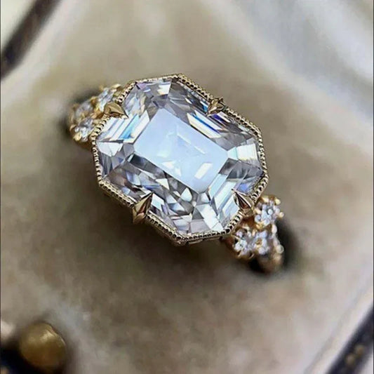 Square Micro Inlaid Zircon Ring