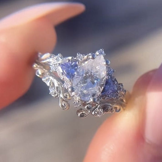 Blue Elegant Crystal Dream Silver Ring