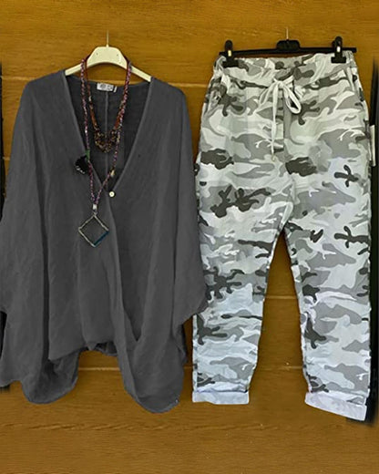 LD | Set van broek en blouse met camouflagepatroon