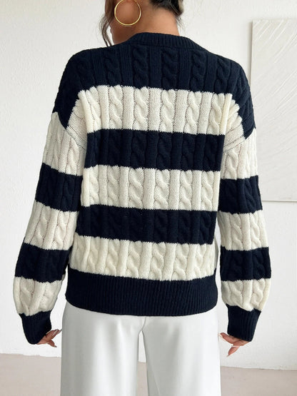 LD Gestreepte gebreide trui