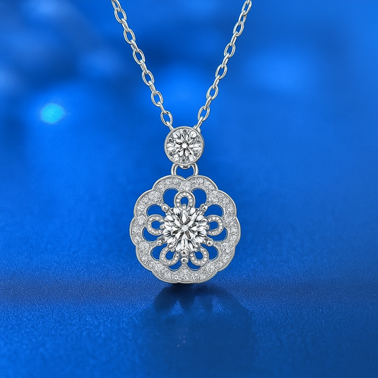 925 Silver Cherry Blossom Necklace
