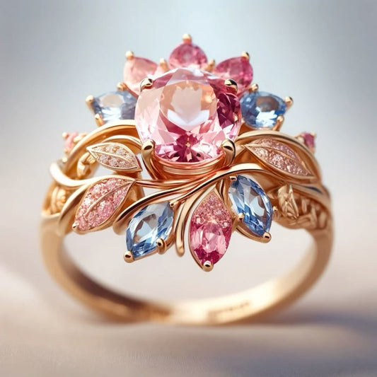 Exotic Colorful Cocktail Floral Ring