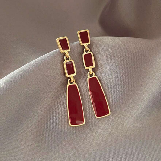 Red Golden Earrings