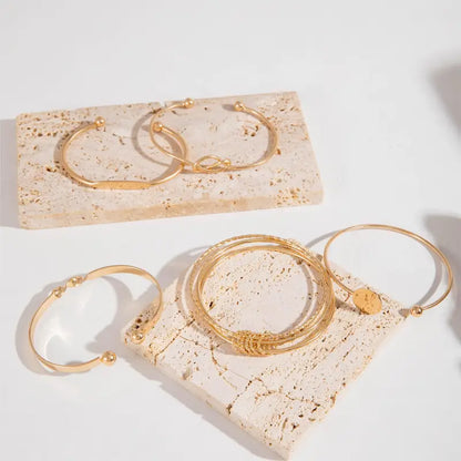 Gold Knotted Elegance Bracelet Set