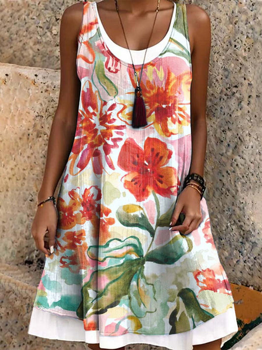 Women's Floral Pattern Art Print Dresses
