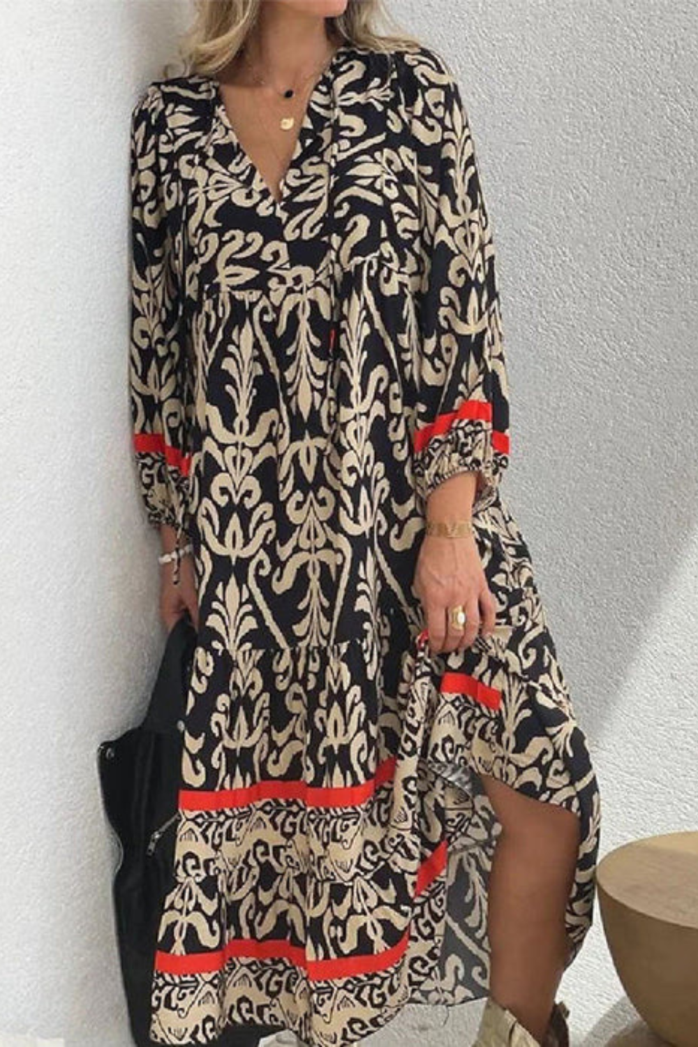 LD | Elegante bohemian maxi jurk met print