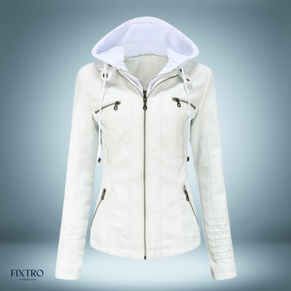 LD | Leren jack met capuchon