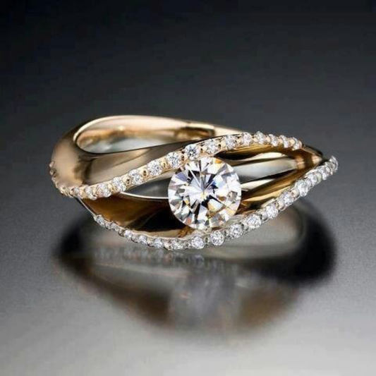 Dual Marquise Texture Band Ring