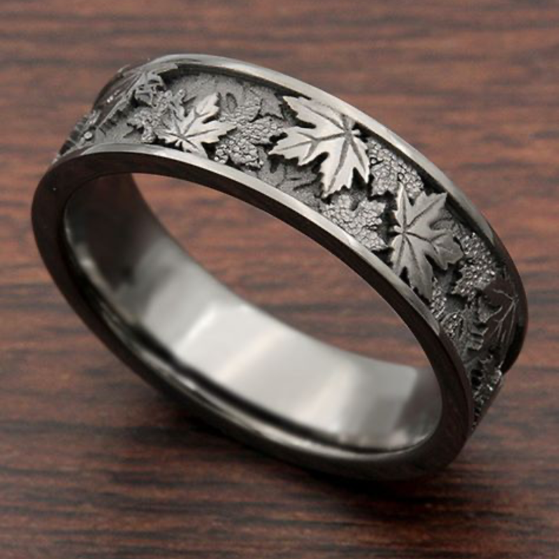 Autumn Leaf Engraved Ring