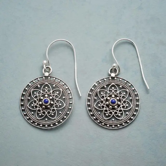 Silver Mandala Earrings