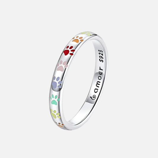 Sterling Silver Ring With Paw Design