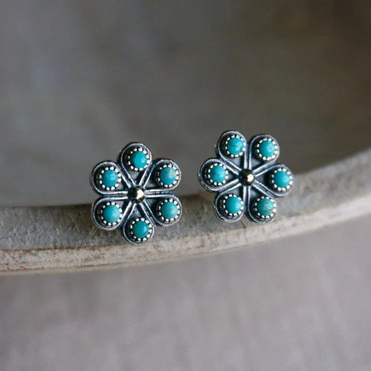 Turquoise Flower Earrings
