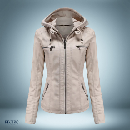 LD | Leren jack met capuchon