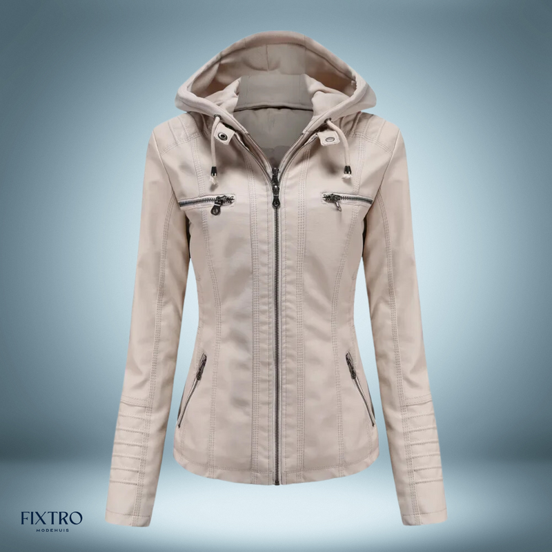 LD | Leren jack met capuchon