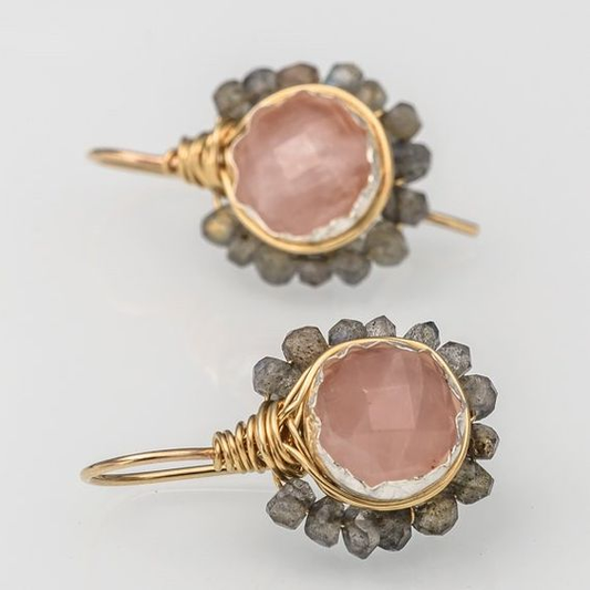Red Stone Gold Earrings