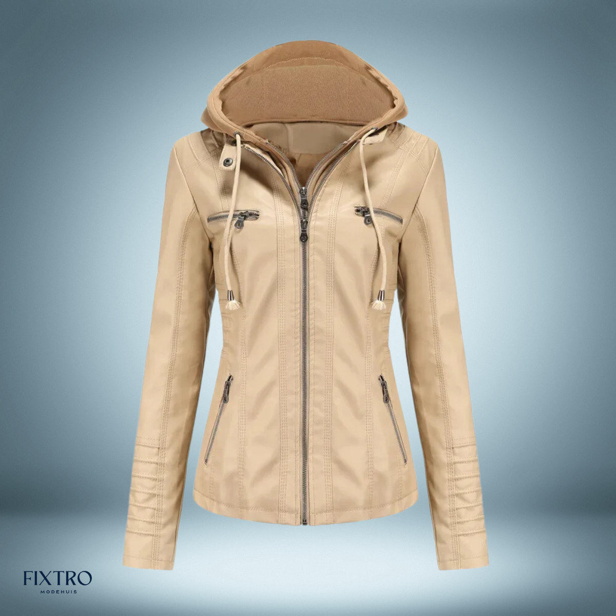 LD | Leren jack met capuchon