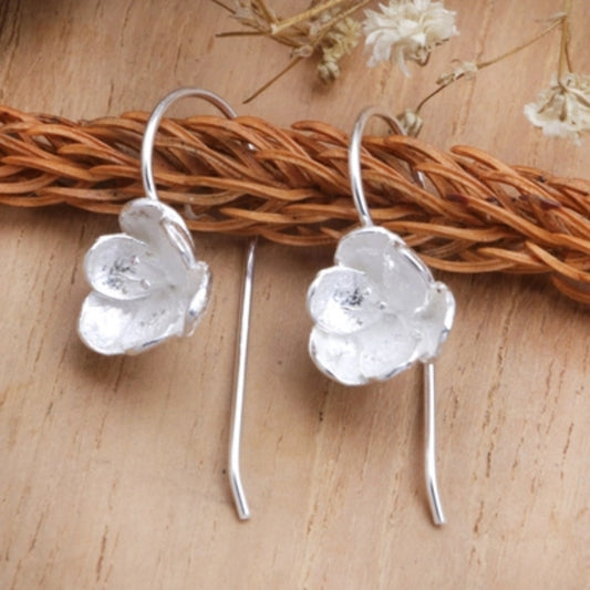 Silver Plated Flower Earrings