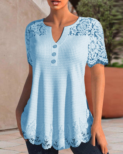 LD | Gestructureerde kanten blouse