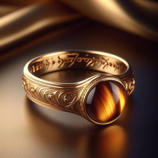 Amber Script Ring