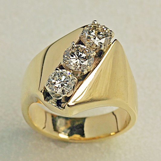 Golden Sovereign Triple Ring