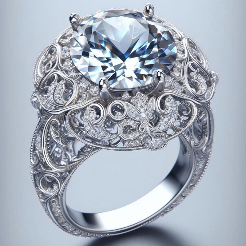 Vintage Filigree Crystal Ring
