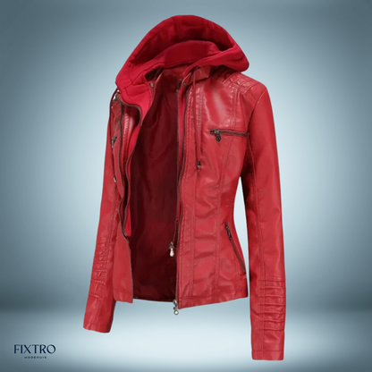 LD | Leren jack met capuchon