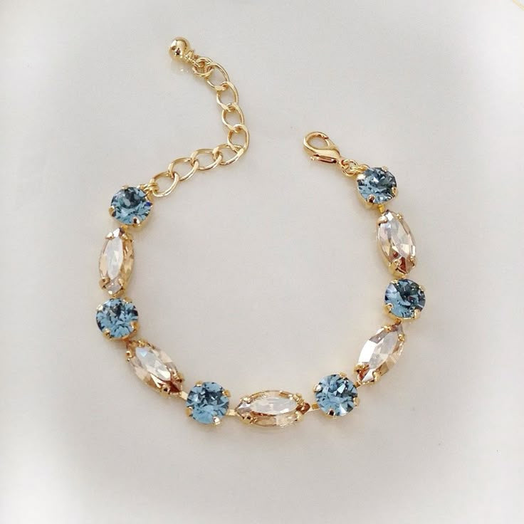 Blue & White Crystal Bracelet
