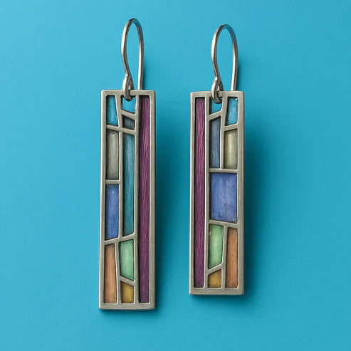 Mosaik Silver Earrings