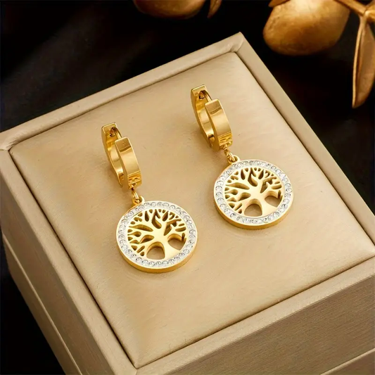Gold Tree Of Life Earrings