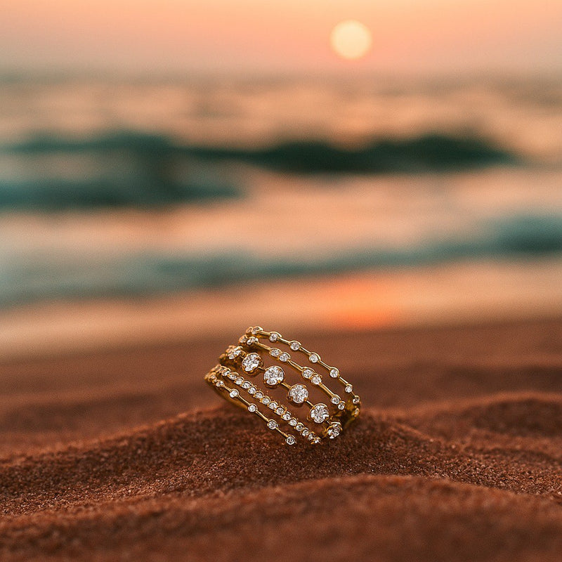 Pelagia | Set of Golden Rings