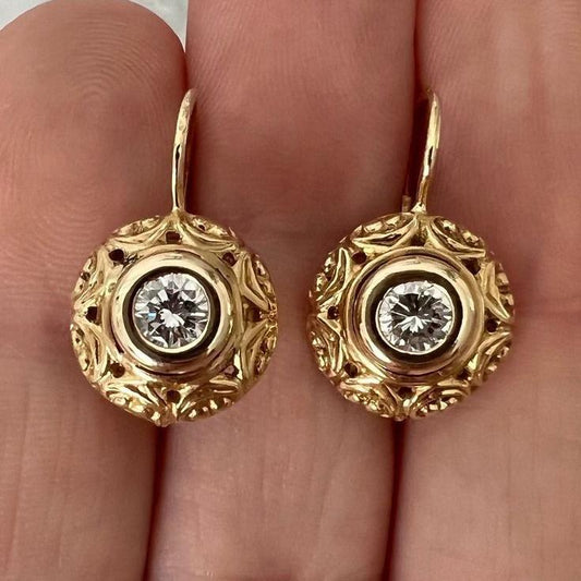 Rounded Bright Gold Earrings