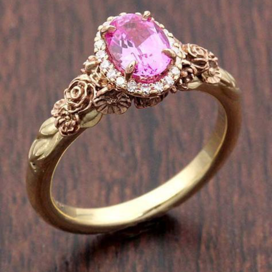Blush Rose Vintage Halo Ring