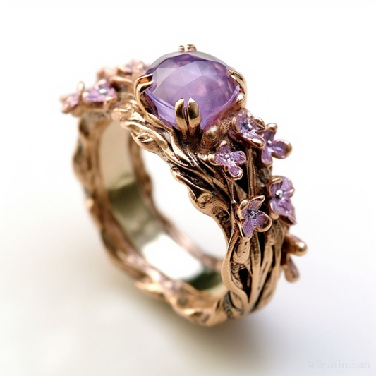 Lavender Garden Vintage Ring