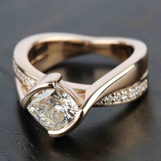 Two-Tone Bezel Link Ring
