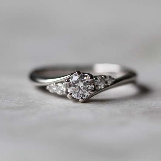 Silver Twist Solitaire Ring