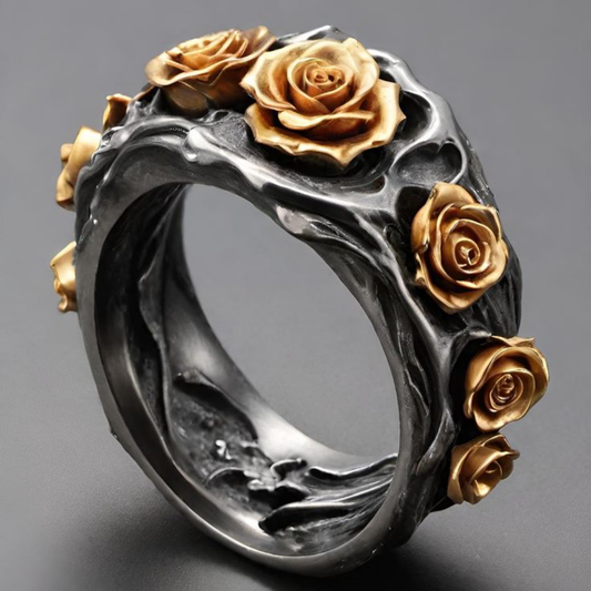 Gilded Rose Noir Ring