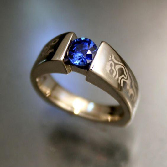 Vintage Blue Luminous Zirconia Ring