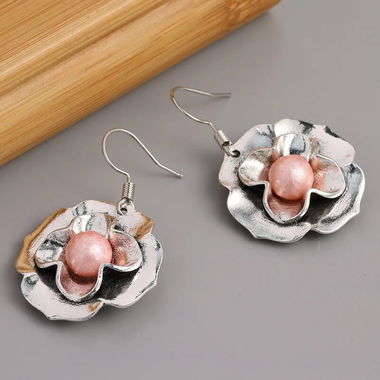 Rose Pearl Blossom Earrings