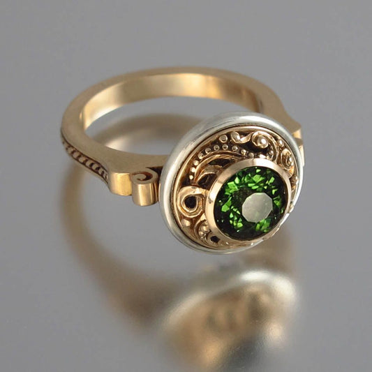 Olive Rounded Glass Ring