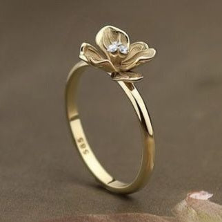 Crystal Gold Blossom Ring